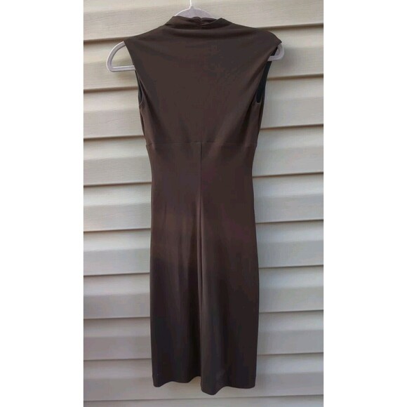 Arden B Womens  Cinched Dress Brown Size XS Ruched Pencil Straight Midi Cocktail - Picture 4 of 9